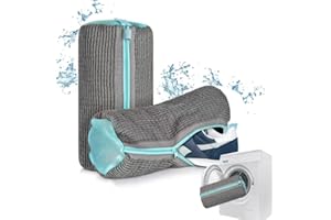POP IT S 2 Stück Schuhwaschbeutel Waschmaschine, Waschmaschine Wäschenetz Schuhe, Schuhbeutel Waschmaschine, Schuhe Waschbeutel mit- Wäschesack Erhöhte Reibung im Inneren (Grau, 2 Stück)