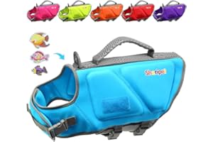 Sheripet Dog Life Jacket, Good Visibility Dog Life Vest for Swimming with Reflective Stripes and Rescue Handle, Dog Flotation Vest Suit for Small Medium and Large Dogs