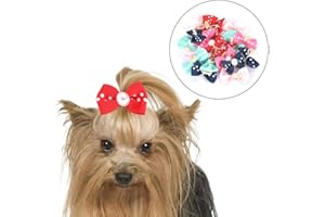 20Pcs Dog Barrettes Bowknot Elastische Haarspangen für Hunde- und Katzenfliege Flower Bowknot Hairpin Pet Grooming