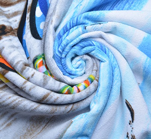 Sinland bedruckt Badetuch weichem Microfaser Pool Handtuch 70cm x 140cm - 4