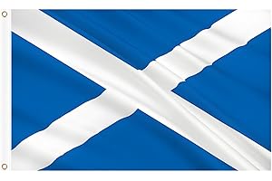 WOILTRYN 2PCS Scottish Flag 5ft x 3ft, Large Scotland Flags with Brass Eyelets for for Burns Night Decoration St. Andrew's Day Party Decorations