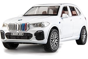 TGRCM-CZ 1/32 Kompatibel für BMW X5 SUV Modell Auto Spielzeug, Diecast Legierung Pull Back Auto Modell mit Licht und Sound Spielzeug Fahrzeuge für Kinder Weiß