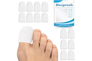 DECPROCH Zehenschutz Großer Zeh, 14 Stück Silikon Zehenkappen, Weiches Zehenschutz aus Silikon, Zehenschoner Zehenpolster für Blasen, Hühneraugen, Schmerzlinderung durch Reibung und mehr (Weiß)