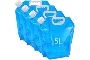Kamiya Bidon à Eau Pliable de 5/10 l avec Couvercle étanche - Bidon d'eau Flexible - 5/10 l - Bidon d'eau Pliable sans BPA pour Le Camping en Plein air