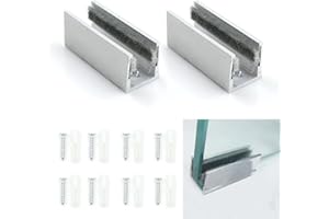 MONGTSAMZ Porte Coulissante en Verre Guide - de Sol Rouleau de Sol Guide de Guidage Rouleau Système de Porte Coulissante Accessoires pour Portes Coulissantes en Verre Sans Cadre, 2 Pièces