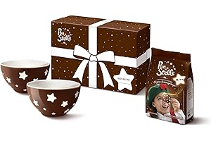 Pan di Stelle Gift Box 2025, Edizione Limitata con Due Tazze Decorate con Stelle e Sacchetto di Biscotti Pan di Stelle 350g