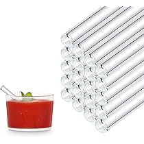 Pailles En Verre Réutilisables HALM - Lot De 12 - 20cm - Lave-Vaissable - Fabriqué En Allemagne - Écologique