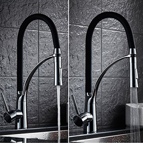 Preisvergleich Produktbild Auralum® Chrom Spiralfederarmatur Wasserhahn Einhebel Mischbatterie Spültischarmatur Küche