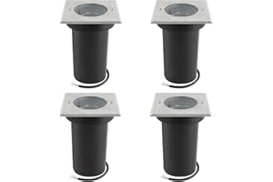 URing Faretto da incasso orientabile IP67 attacco GU10 faretti led esterno, 230V Faretti da Pavimento Luci da incasso calpestabile da Segnapasso esterno terra, 30cm cavo preinstallato, Piazza