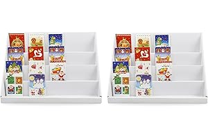 PetHot 2PCS Cardboard Display Stand 38x22x20cm Kids Bookshelf 4 Layers Greeting Card Display Rack Toy Bookshelf for Living Room Bedroom Office