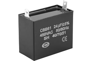 YOSOO HEALTH GEAR 450 V CA 24 uF Condensador de generador de gasolina pequeño, CBB61 Condensador de funcionamiento para motor de ventilador