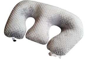 BAITANG LWKBE Cuscino Infermieristico Multifunzione per Gemelli, Cuscino per L'Allattamento per Le Donne Incinte, Tessuto in Cotone Lavabile in Macchina Cuscino di Supporto Doppia,Grigio