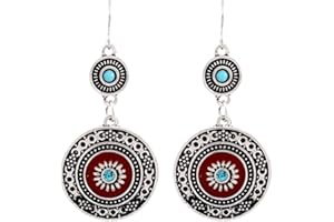 N-K Boemia Lungo Goccia Ciondola Orecchini Etnico Rotondo Fiore Modello Orecchini Delle Donne Gioielli Nuovo Rilasci