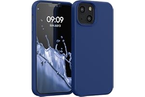 kwmobile Carcasa Compatible con Apple iPhone 13 Mini Funda - Case TPU y Silicona antigolpes - Apto Carga inalámbrica - Azul Marino