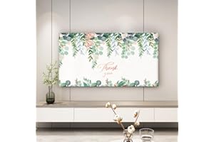 Hiseng Cubierta Antipolvo para TV, Cubierta Antipolvo Universal para Televisor Elástico Pantalla de Funda Impreso a Prueba de Polvo para 32 a 85 Pulgadas (Plantas Verdes,55-65 Pulgadas)