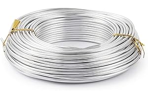 FASHEWELRY 114 piedi 10 gauge argento alluminio mestiere filo 2.5mm flessibile metallo artistico perline filo per fai da te scultura e artigianato