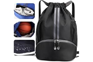 Veki Sac à Dos avec Cordon pour Homme Femme, Sac de Sport à Cordon avec Compartiment Chaussures et Poche Humide pour Football et Basketball, Sacs de Gym pour Natation, Yoga, Voyage, Plage