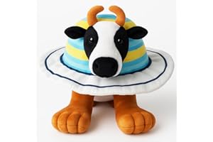 VeloStreamus Tralalero Tralala Felpa Divertida Italiana Rojo Brainrot Felpa, Tiburón Suave Con Zapatillas Perfecto Para Niños y Adultos, Juguete Coleccionable, Peluche para fans (La Vaca Saturno