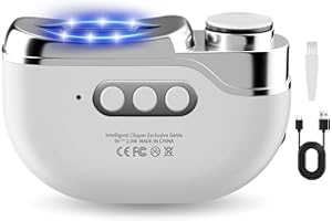 QEWEUUIE Upgraded 4 in 1 Electric Nail Clippers, 3 Speeds Electric Nail clipper,Rechargeable with LED Light & Clip Storage electric nail trimmer,Suitable for babies, elderly, automatic nail clippers for adults