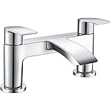 [Bath Tap] Hapilife Bathroom Waterfall Monobloc Bath Filler Mixer Tap Chrome Double Lever Tub Tap