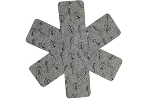 DRAGONAUR-HOME DECOR Dragonaur - Juego de 3 protectores para ollas y sartenes no tejidos, antideslizantes, aislados con calor, para sartenes, utensilios de cocina, salvamanteles de estrella gris