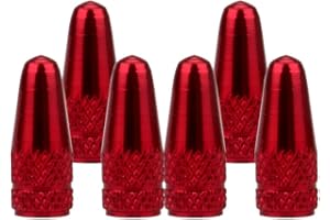 SENZEAL Bouchon de Valve de Pneu 6 Pièces Capuchon Bouchon de Valve, Presta Anodisé Vélo Bouchon, Anti-poussière de Vélo pour Bicyclette VTT, Valve de Pneu Vélo pour Route VTT Bicyclette (Rouge)