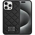 Santa Barbara Polo & Racquet Club Ogden Series, Protective Soft Stand Phone Case with Fabric Stitching Compatible with iPhone 15 Pro (Black)