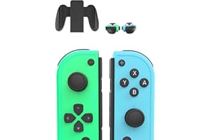 Shiptree Mando Switch, Set 2 L/R Mandos Switch Inalambrico para Switch/Switch Lite/OLED, con Dual Vibración/Gyro Axis, con Soporte Recargable pour Switch Controller