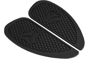 QIILU TOOL Anti-Rutsch-Traktions-Pad Qiilu Gas Kraftstofftank Aufkleber Protector für Retro Motorrad 1 Paar (schwarz)