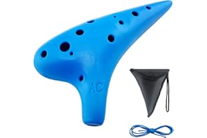 YWQQ 12 Holes Ocarina Alto C Smoked Straw,Plastic Ocarina Alto C,12 Hole Alto C Zelda Ocarinas with a Protective Bag,Perfect for Beginners and Professional Performance