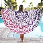 Internet Hippie Ronde Tapisserie Ronde Mandala Plage Serviette Yoga Mat Bohème Nappe (Multicolore #3)
