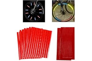 KBRPEY 48 Pezzi Raggi Riflettenti per Biciclette,Riflettori per Raggi della Bicicletta visibilità a 360°,Catarifrangenti Bici Colorati Set, Includere 2 Pezzi Adesivi Catarifrangenti