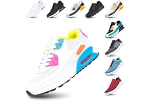 Hitmars Scarpe Running Uomo Donna Donna Ginnastica Sneaker Leggere Traspirante Outdoor Sportive Calzature da Corsa Pallavolo Tennis Nero Verde Bianco Rosa Giallo EU36-EU47