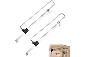 Vueinrg 2 pezzi asta scorrevole guardaroba, 25 cm asta per vestiti estensibile, porta appendiabiti scorrevole, barra guardaroba per armadi e aree di stoccaggio (argento)