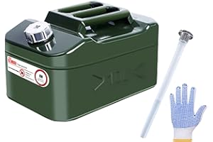 Latierra Bidon d'essence en métal 10 l avec bec verseur flexible, homologué ONU pour essence diesel et autres produits dangereux - Vert
