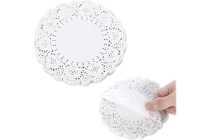 TEAAHA 100 Stück Tortenspitzen Rund Klein, 14 cm Tortenspitze klein Rund, Rund Lace Papierdeckchen Spitze Deckchen Für Lebensmittel Rundes Papier Tischsets für Kuchen Tabletts Crafts Party Hochzeit (Weiß)