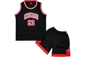 Mupopy Magliette e Pantaloni da Basket, Senza Maniche Maglia Completo Basket Bambino, Maglia Basket Bambino