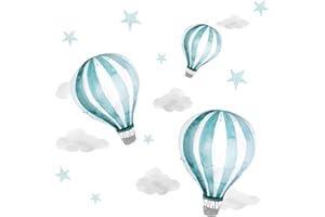 WANDARO Little Deco DL540 - Pegatina para pared (68 x 34 cm), diseño de globos de aire caliente
