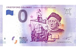 0 EURO SCHEIN Banconota da 0 Euro Italia 2019 · Cristoforo Colombo · Souvenir Zero €