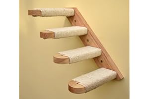 MIAOGE Mensole per gatti,mensole per gatti da muro ,parete per gatti,mensole gatto ,mensole gatti,a quattro gradini per gatti (da piccola destra a sinistra)