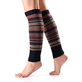 Bold N Elegant Multicolor Stripe Warm Woolen Thigh High Knee High Leg Warmer Winter Long Boot Cuffs Socks for Women
