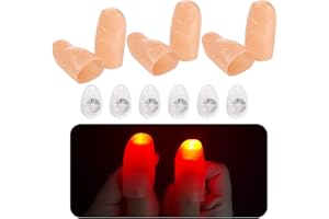 Riakrum 6 Pcs Lumières de Pouce Magiques Fausse Lumière LED de Doigt Lumières de Pouce Clignotantes Lumières de Pouce Clignotant de Tour de Magie LED Jouet de Farce pour Accessoires Magiques Fête