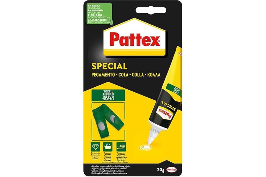 Pattex Special Pegamento Textil, pegamento fuerte resistente al lavado y al planchado, pegamento para tela y tejidos como el 