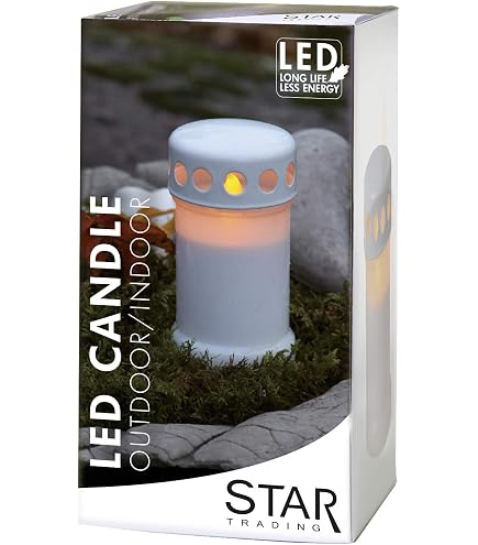 AURUM LED Grabkerze Mit Kreuz – 16 Cm Hoch, 3D-Effekt Rot, Batteriebetrieben, Wetterbeständig