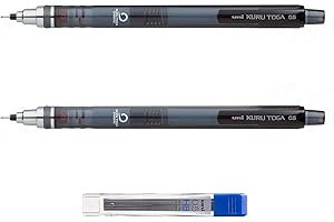 ‎UNI-BALL Uni Ball Kuru Toga Druckbleistift 0,5 mm – selbstschärfenden Druckbleistift – Smoke Barrel – 2 Stück + 12 GRATIS führt