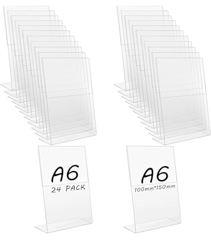 6 Présentoirs A4 En Acrylique Transparent - Porte-menu Double Face - Support De Table Stable - Pour Restaurant, Hôtel, événement