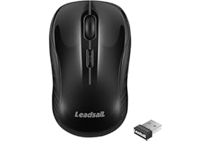 LEADSAIL Wireless Mouse for Laptop Silent Cordless 2.4G USB Mini Mouse, Optical Ambidextrous Computer Mobile Mouse, 1600DPI with 3 Adjustable Levels for Windows 10/8/7/XP/Mac/Macbook Pro/Air/HP/Lenovo