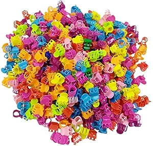 Jainy CREATIONS 1.5cm Mini Hair Claw Clips Claws Clutcher Plastic Hair Pins Clamps for Girl Teens Kids & Women Hair Accessories Mix Colors (50 Pcs- Multicolour Mini Hair Clips)