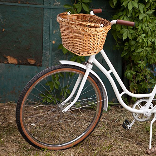 Fahrradkorb Bastkorb Fahrrad Korb geflochten Weidenkorb Fahrradzubehör Tragfähigkeit ca. 5-7 kg - 8