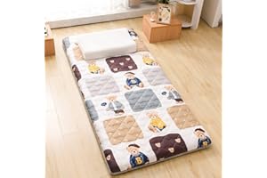 UE-MAOLU Colchón de futón de suelo plegable japonés, colchón Tatami portátil enrollable, almohadilla de dormir de algodón grueso para acampar, dormitorio, oficina en casa ( Color : A , Size : 90x190cm(35*74in)